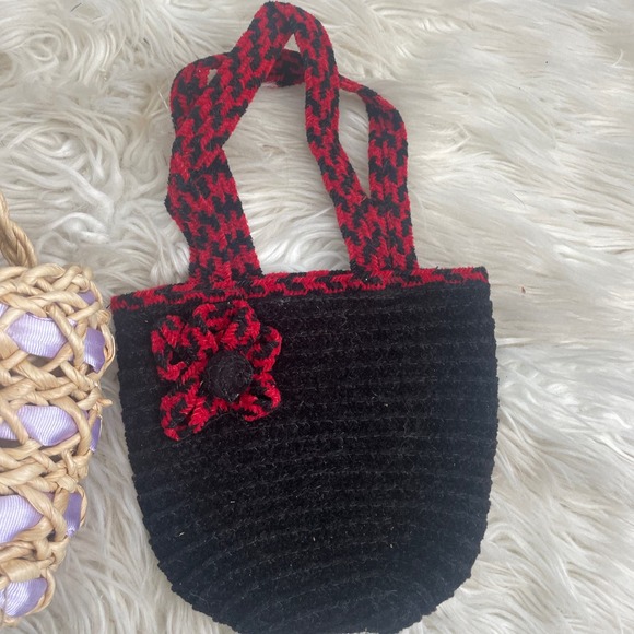 Girl's Spring Easter Flower Girl Basket Handbags Purse Set of 2 - Picture 3 of 5